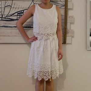 2 piece white dress ( top + skirt) super cute xs